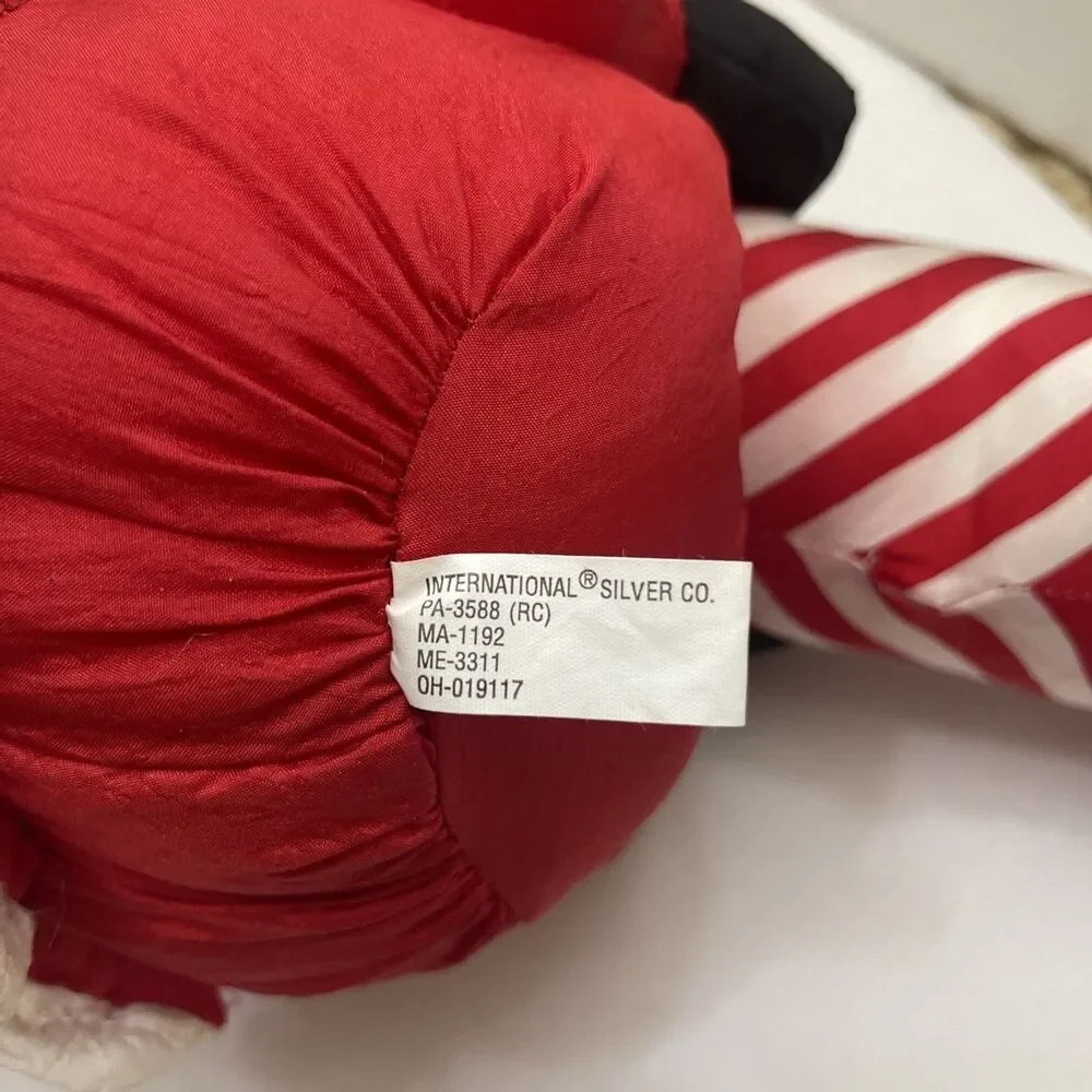 2 Vtg Inter. Silver Co Christmas Plush Parachute Nylon Santa Snowman 19” Hanging